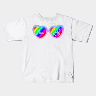 Peace and Love Heart Sunglasses Kids T-Shirt